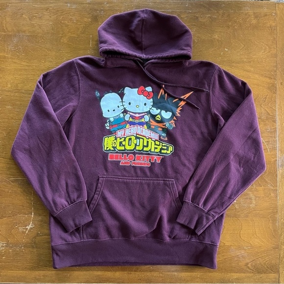 My Hero Academia Hello Kitty and Friends Burgundy Hoodie men’s size L - Picture 2 of 8